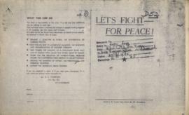 "Let's Fight - for Peace!" Pamphlet
