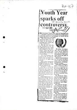 Press Cutting: Star (11/3/1985) Youth Year Sparks off controversy