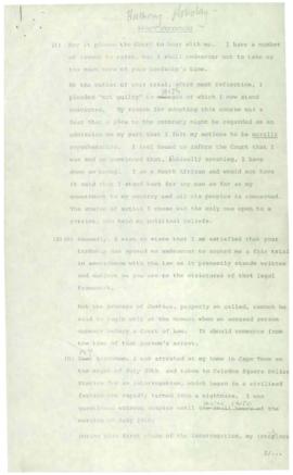 Draft statement by Anthony Holiday (?1976)