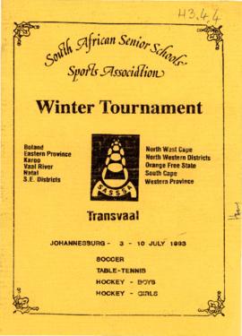 SASSSA Winter Tournament with competition in Soccer, Hockey and Table Tennis, 3-10 July 1993