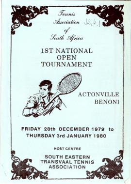 TASA 1st National Open Tennis Tournament, Benoni, 28 December 1979-3 January, 1980
