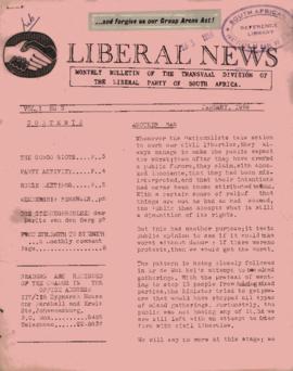 Liberal News: Transvaal division of the Liberal Party, Volume 1, Number 3 - Volume 1, Number 7