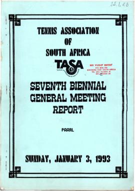 TASA Report of the Seventh Biennial General Meeting, Paarl, 3 January, 1993