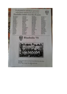 Bluebells Utd FC photograph and list of persons who rendered services to the Club
