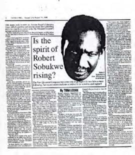 Benjamin Pogrund: Weekly Mail: Is the spirit of Robert Sobukwe rising?