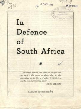 'In Defence of South Africa'