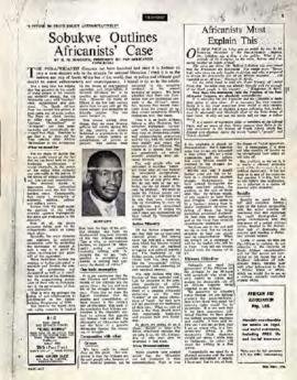 Kenneth Mackenzie: Contact: Sobukwe outlines Africanists' case