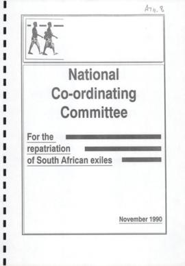 Report by the National Co-ordinating Committee for the repatriation of South African exiles