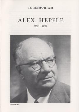 In Memoriam. Alex Hepple