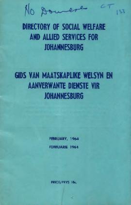 Directory of Social Welfare and Allied Services for Johannesburg