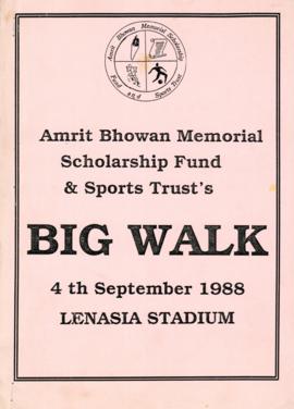 Amrit Bhowan Memorial Scholarship Fund & Sports Trust's Big Walk, Lenasia Stadium