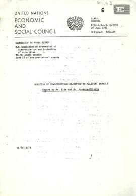 United Nations Report on Conscientious Objection 