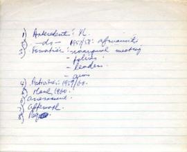 Benjamin Pogrund: Thesis notes: Discussion with RM Sobukwe 5/12/69 in green school exercise book