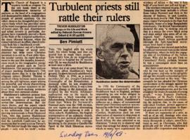 Ben Pimlott, Sunday Times: Sunday Times: Turbulent priests still rattle their rulers. A review of...