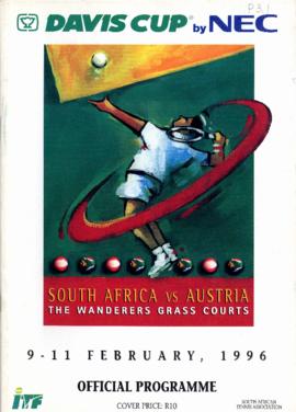 Official Programme of Davis Cup in Wanderers Courts of the match between south Africa and Austria...