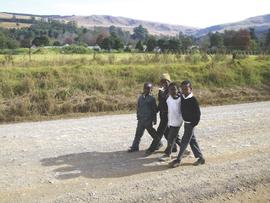 Byrne Farm school children on their way home after school. Richmond, KwaZulu Natal