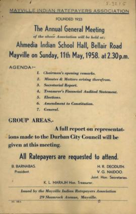 Mayville and Clairewood Ratepayers Associations