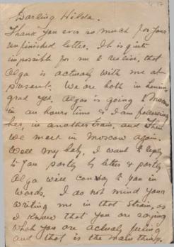 Letter to Hilda, probably after Olga's visit - no transcript