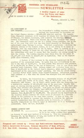Rhodesia and Nyasaland News Letter 