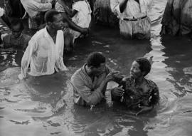 During baptism