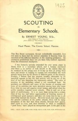 "Scouting in Elementary Schools" E. Young