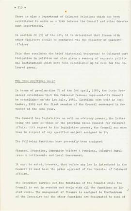 "Coloured Citizenship In South Africa" Report of the second workshop, 1972, M.G. Whisso...