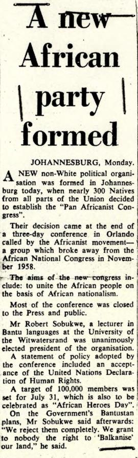 Friend, Bloemfontein: Friend: A new African party formed