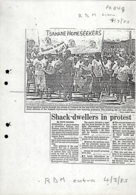 Article re Tsakane shack-dwellers (RDM)