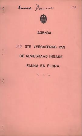 Agenda 28th Meeting of The Advice Council re Fauna and Flora