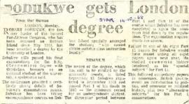The Star: Sobukwe gets London degree