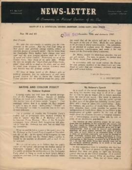 Nuusbrief - News Letter, Number 84/85 - Number 96