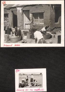 Pimville scene - women washing; cooking for the wedding.