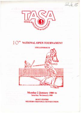 TASA 10th National Open Tournament Stellenbosch, 2 - 7 January, 1989