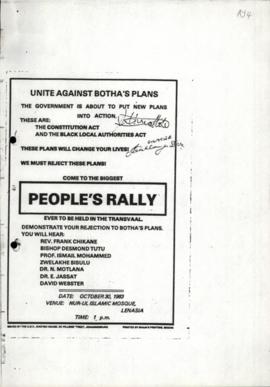UDF Declaration and notice of People's Rally
