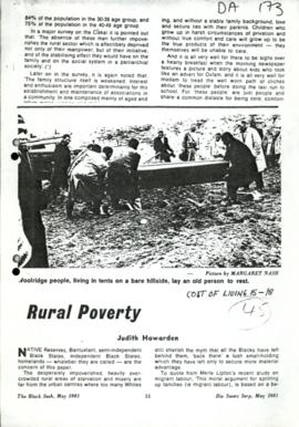 Article in Sash re Rural Poverty
