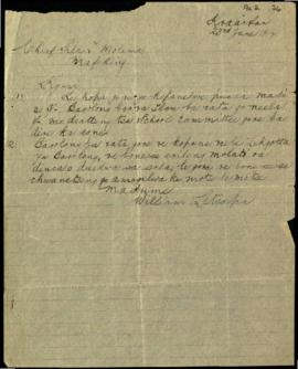 Letter addressed "Chief Silas T Molema"