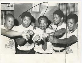 Group photographs with Samson Mohloai, Nathaniel Moloi, Joe Gumede, Peter Mgojo and Bobby Seshale...