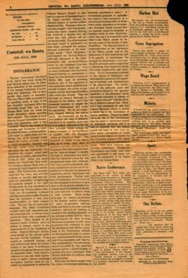 Press clippings on 'Native Affairs' 1920's. (Folio item)  19