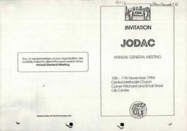 Invitation to JODAC AGM