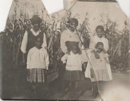 Group. Back, right: Violet Plaatje, c1923. (Damaged)