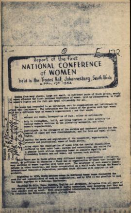 First National Conference