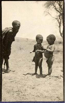 Bushmen women with two children