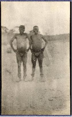 A potrait of two Bushmen brothers, Nossop